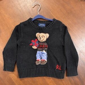 Polo by Ralph Lauren Kids Black Sweater with Bear Design